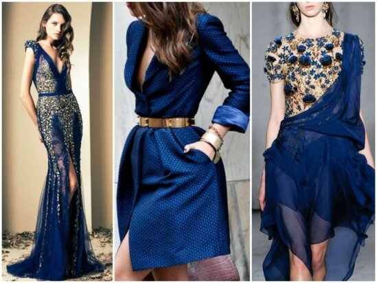 С чем сочетается синий цвет в одежде у женщин
